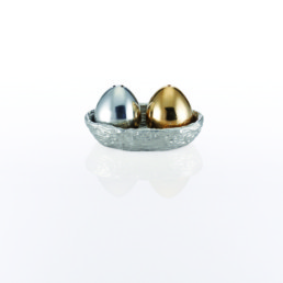 Nest Salt And Pepper W/Tray Polished / Goldplate-554